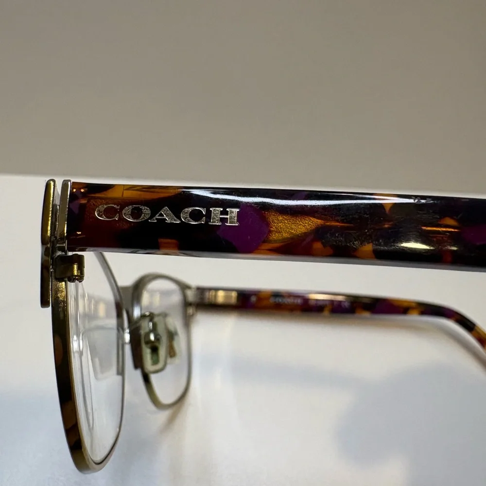 COACH EYEGLASSES 9241 (Satin Prpl‎ Gold/Prpl Confetti) 52•17•135 COACH GLASSES